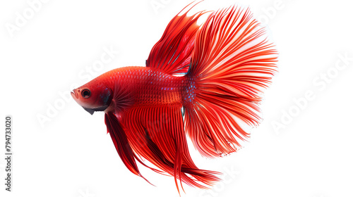 Beautiful siamese fighting aquarium fish isolated on a white background, aquatic animal