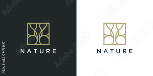 Abstract tree logo design illustration vector
