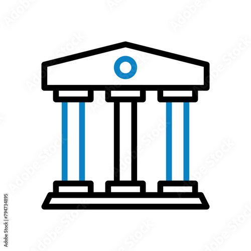 Banking icon duocolor blue black business symbol illustration.