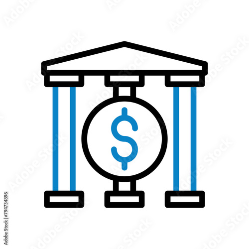 Banking icon duocolor blue black business symbol illustration.
