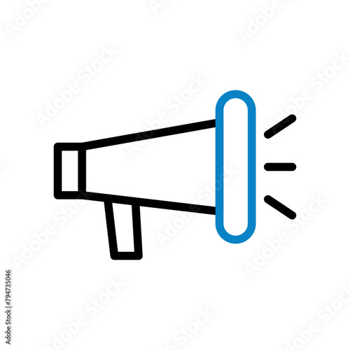 Megaphone icon duocolor blue black business symbol illustration. photo