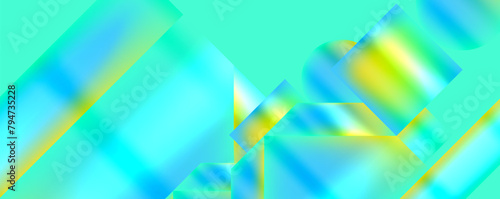 A hazy image featuring liquid blue and electric blue lines on a green hued background resembling grass and sky patterns, reminiscent of a terrestrial plant petal