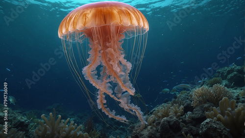 jellyfish in the sea beautiful look