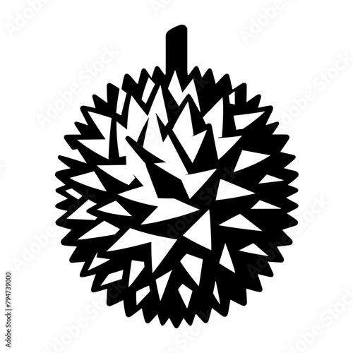 "Durian Icon Vector" Showcases The Spiky Exterior And Exotic Appeal Of Asia's King Of Fruits, Emphasizing Its Pungent And Aromatic Traits Typical Of Tropical Regions.