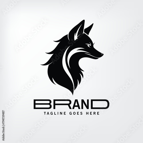 fox logo vector black silhouette design logo