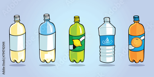 Vector set of plastic bottles