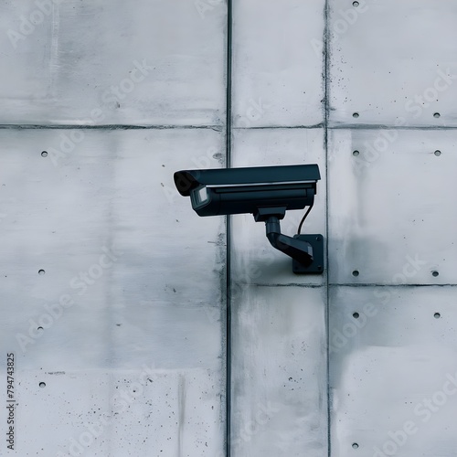Security camera on concrete wall with copy space.