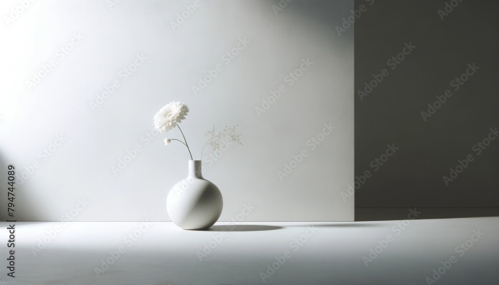 Minimalist Vase with Single Flower on White Background
Minimalist Vase with Single Flower on White Background