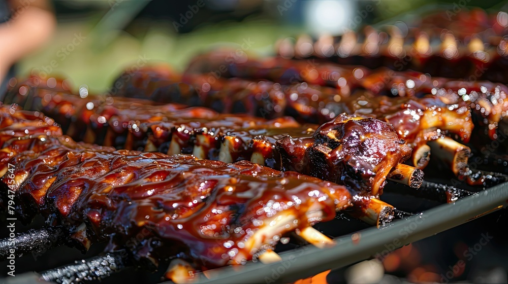 BBQ ribs glazed with smoky barbecue sauce BBQ ribs glazed with smoky barbecue sauce