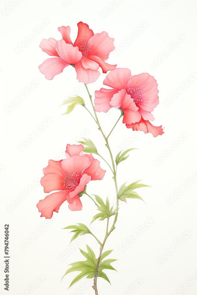 perfect for botanical garden promotions or spring festival advertisements, water color, drawing style, isolated clear background