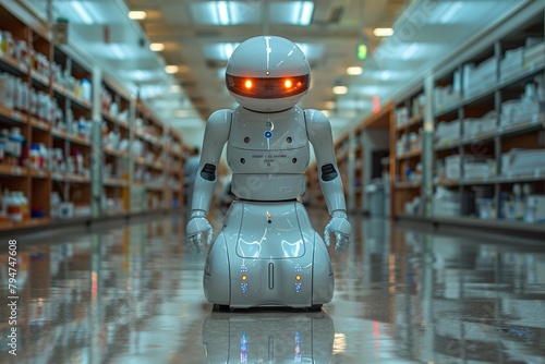 Wallpaper Mural A mobile robotic lab technician navigating through a hospital, collecting samples for testing with speed and accuracy Torontodigital.ca