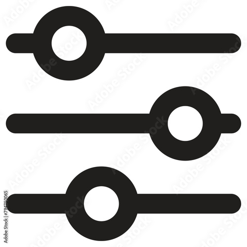control panel for setting and tuning of technology devices, settings vector icon