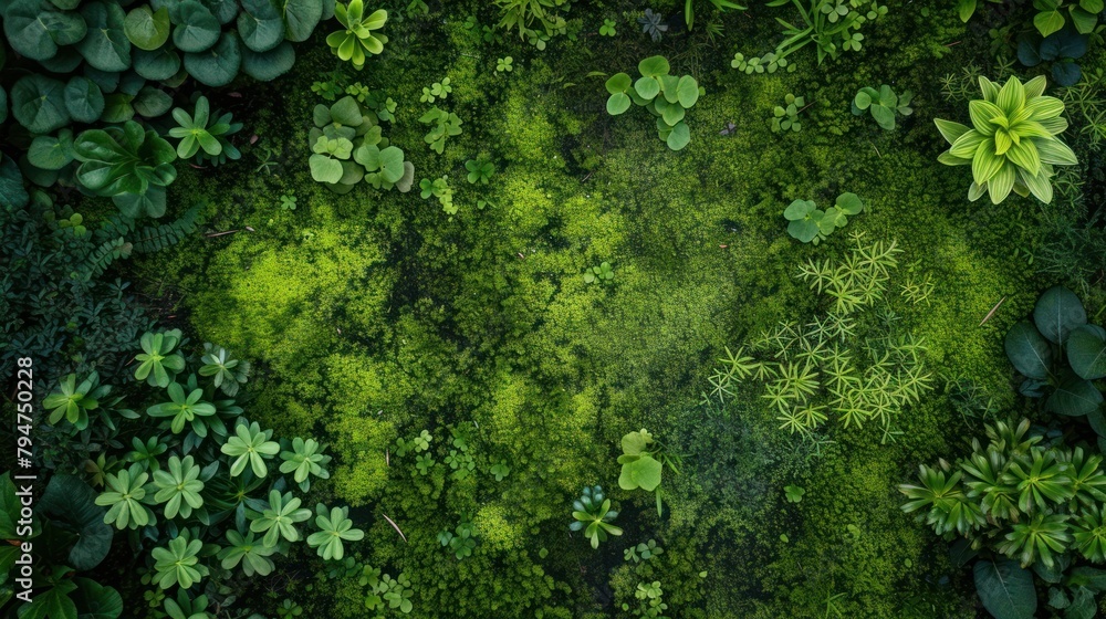 green moss on the ground - Microforest Landscape