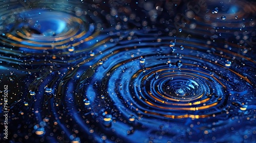 Binary raindrops creating ripples in a virtual pond