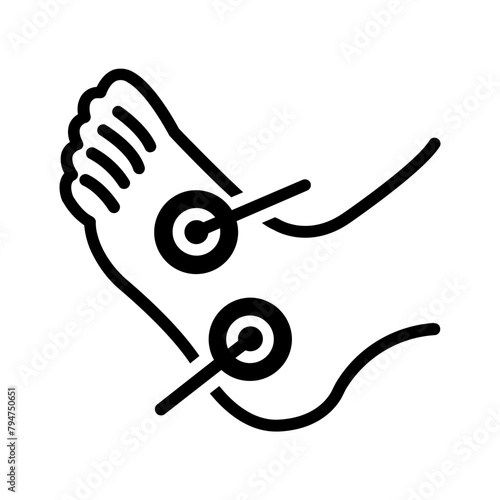 Vector solid black icon for Diabetic neuropathy