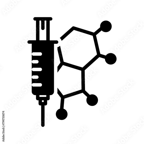 Vector solid black icon for Hormone therapy
