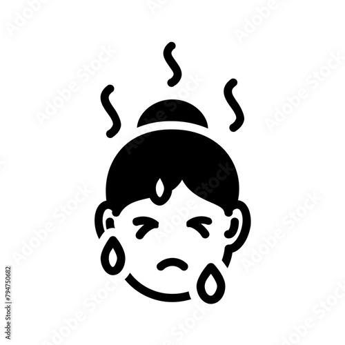 Vector solid black icon for Hot flashes