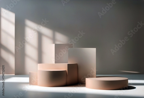  Minimal shadow concept lighting geometric Object background mock illustration product presentation podium render natural 3d poduim dais pedestal platform love valentine 