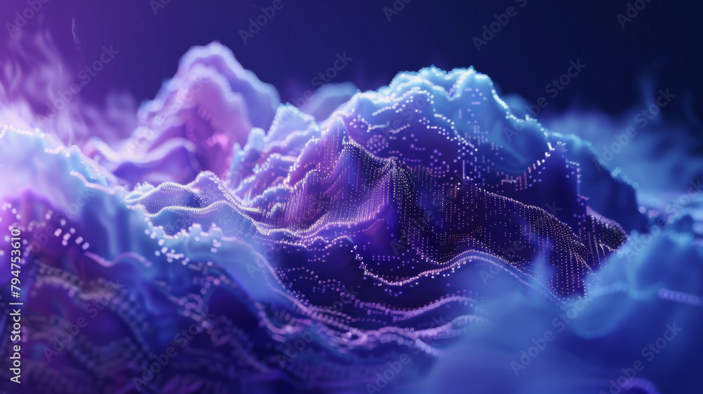 Powerful abstract clouds background with blue and purple tones