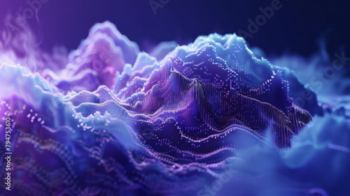 Obraz na płótnie Powerful abstract clouds background with blue and purple tones w salonie