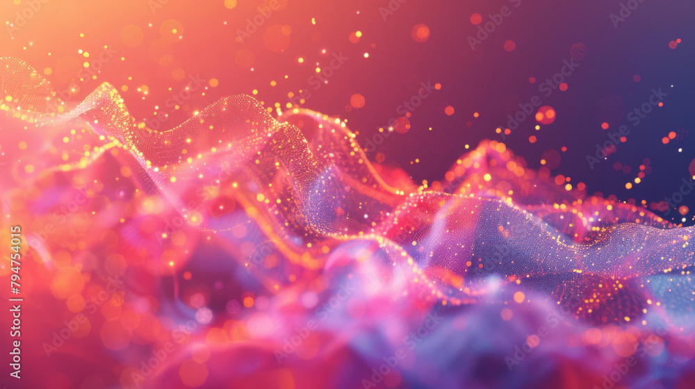 Data concept amongst the clouds and light colourful background