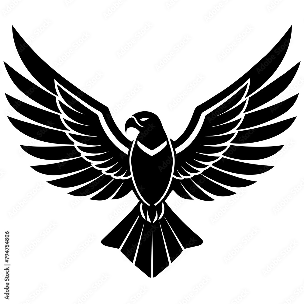 Obraz premium Horus falcon silhouette in flight logo - Vector - Vector art - Vector illustration - Vector design - Latest Vector - Ultimate Vector - Premium Vector - Vector pro - Premium illustration