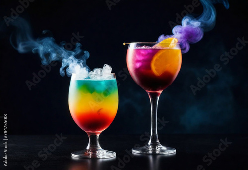 _A-colorful-cocktail-with-smoke-rising-from-it
