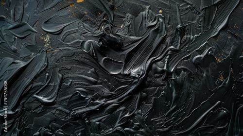 A background texture of oil black swirling thick sticky material photo