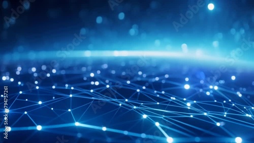 Digital cyberspace with particles and Digital data network