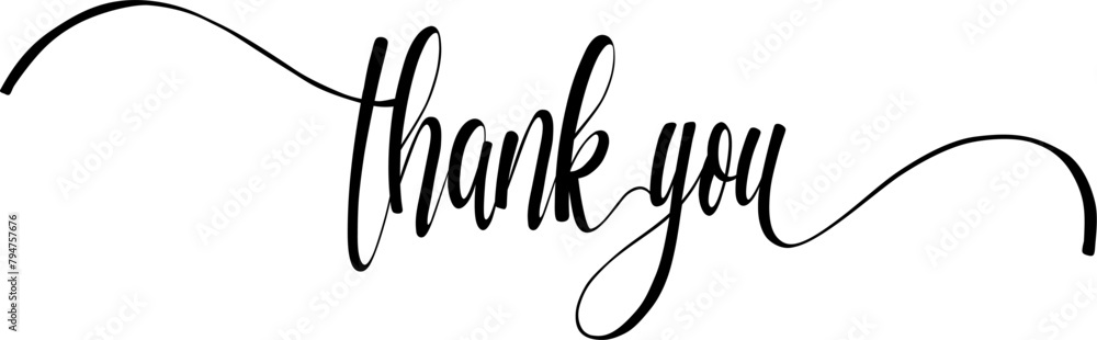 Thank You Handwritten Lettering Style Vector Illustration Thank You Handwritten Lettering Style Vector Illustration
