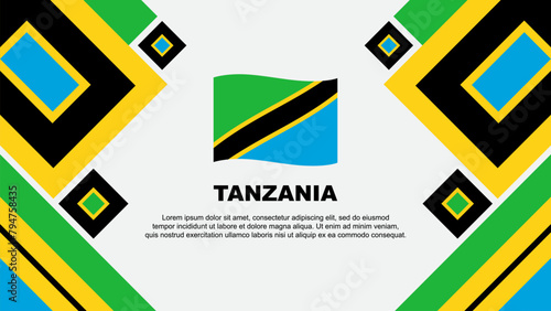 Tanzania Flag Abstract Background Design Template. Tanzania Independence Day Banner Wallpaper Vector Illustration. Tanzania Cartoon