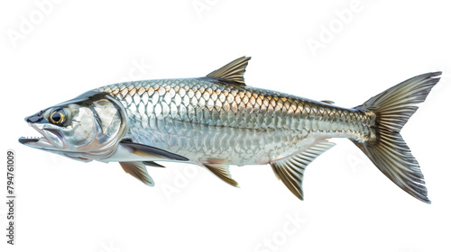Tarpon fish isolated on a white background, aquatic animal
