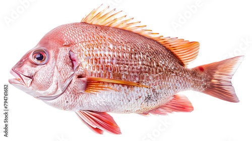 Fresh tricky snapper fish isolated on a white background, aquatic animal
