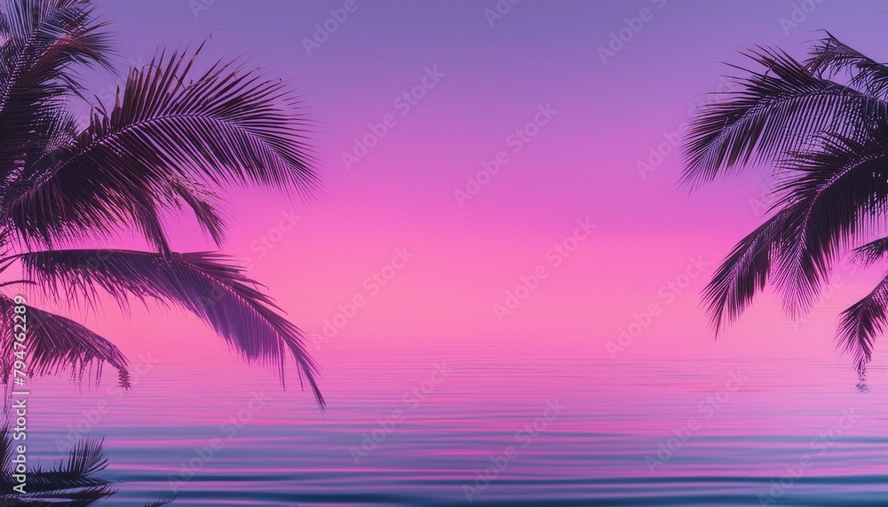 sunset on the beach tree national landscape evening minimalist watercolor  illustration of monolith