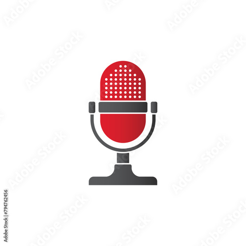 Podcast. Podcasting microphone icon.	