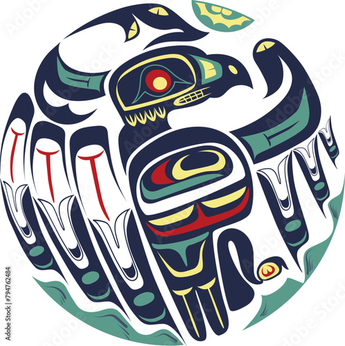 native art bird north west native americans style