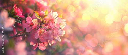 A close up of a pink flower with a blurry background by AI generated image