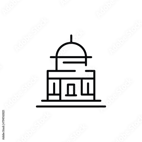 Observatory icon. Simple illustration of an observatory, symbolizing space research and celestial observation. Vector illustration