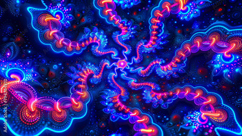 Vibrant abstract fractal design. merging fantasy and science in a colorful and dynamic pattern of digital art Vibrant abstract fractal design. merging fantasy and science in a colorful and dynamic pattern of digital art