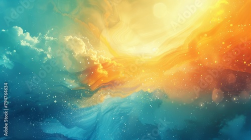 Colorful textured summer yellow and blue background photo