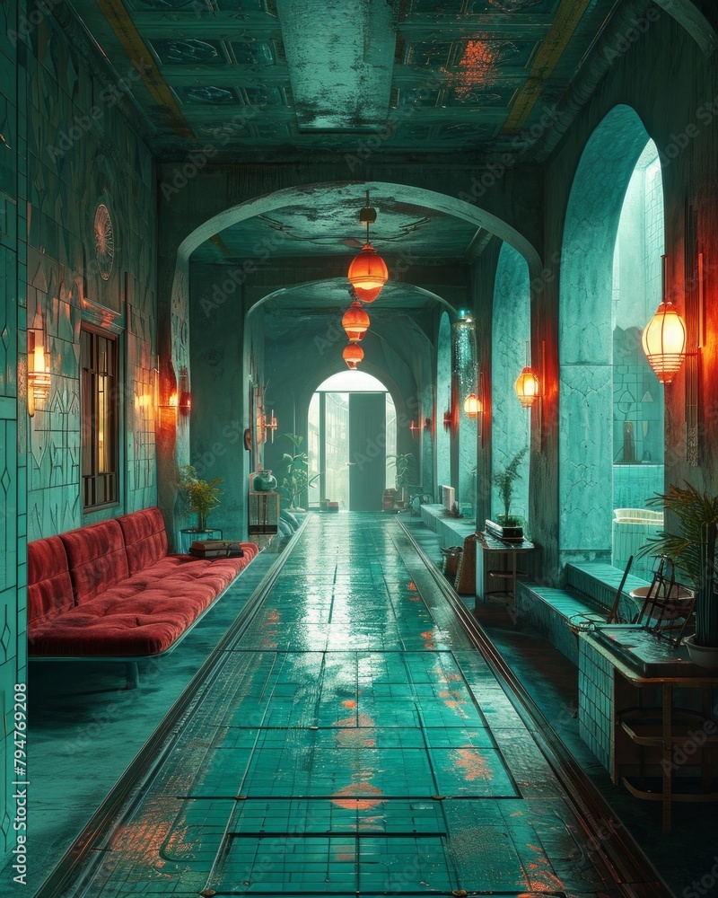 Fototapeta premium Interior of a hotel corridor