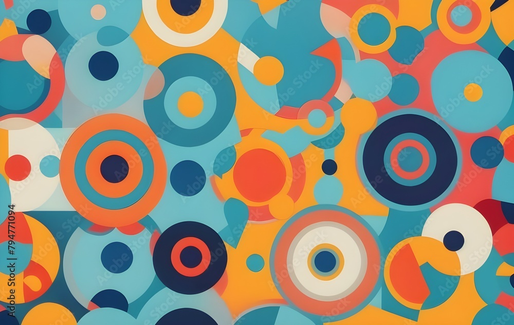 Retro seamless pattern with circles. Colorful background. Vector illustration.