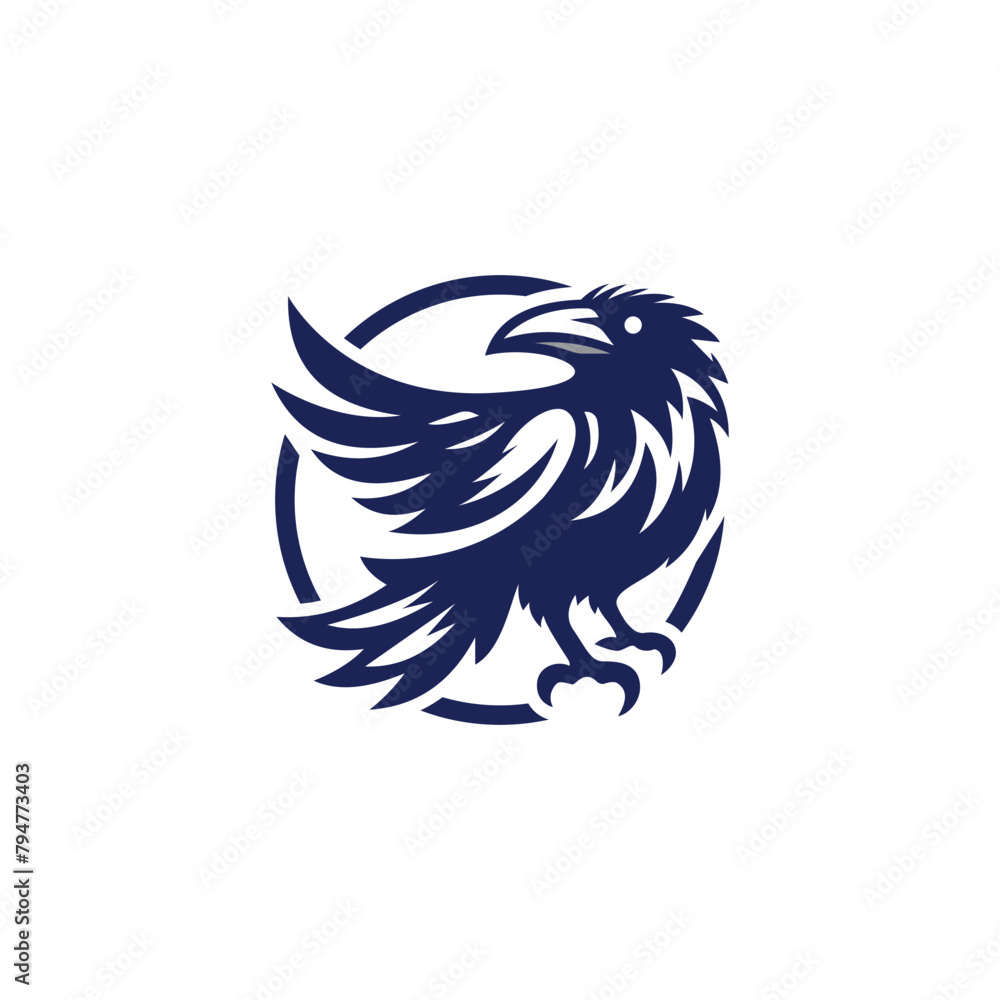 Obraz premium Raven Logo, modern raven logo deign template