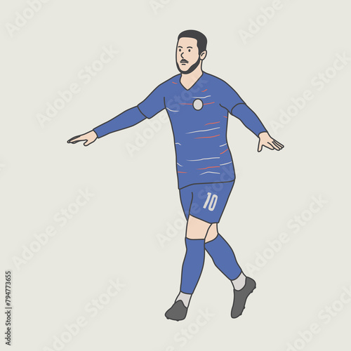 character illustration. soccer players celebrating. soccer player character design