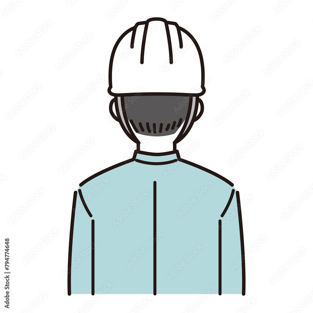 ヘルメットをかぶった作業員イラスト