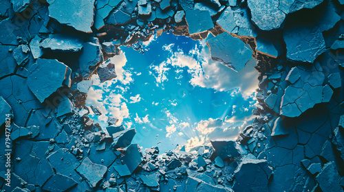 Frozen landscape of shattered ice. portraying the powerful and destructive beauty of nature in winter