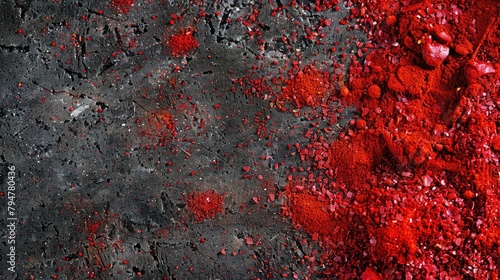 Top view of red paprika on a ground surface
