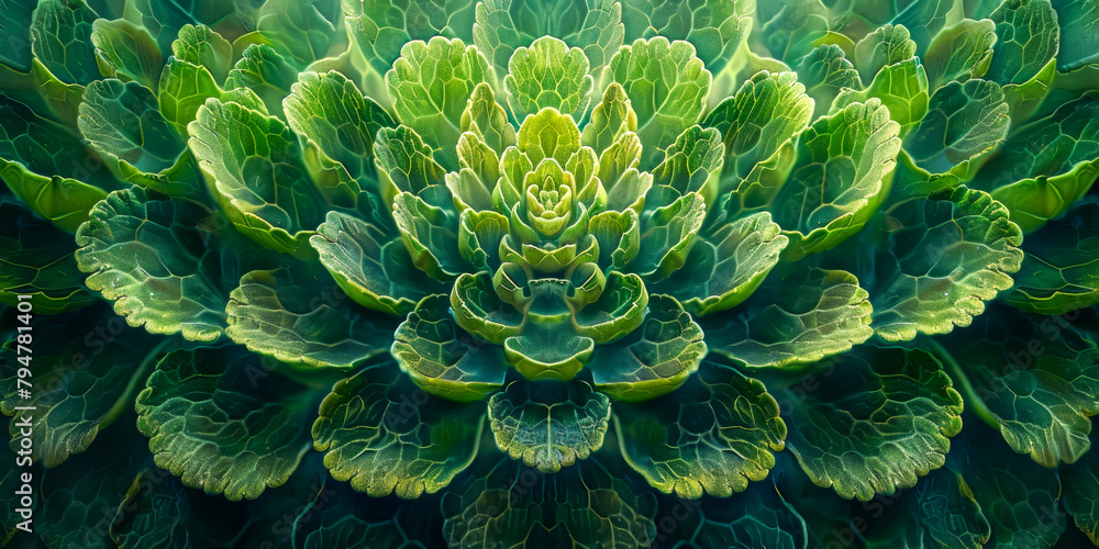 Symmetrical Green Succulent Plant Close-Up in Natural Light Symmetrical Green Succulent Plant Close-Up in Natural Light
