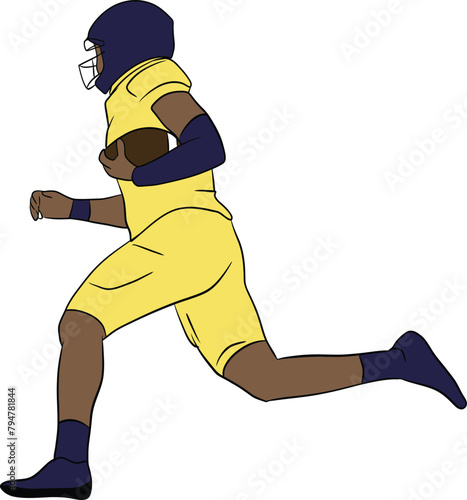 vector american player usa footballer rugby sport football touchdown helmet ball quarterback silhouette league college illustration