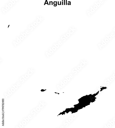 Anguilla blank outline map